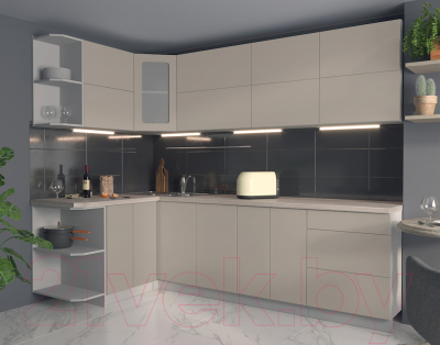 Готовая кухня Интерлиния Мила Матте 1.5x2.6 А левая