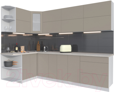 Готовая кухня Интерлиния Мила Матте 1.5x2.7 А левая - фото