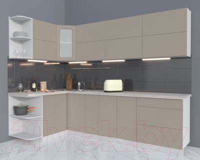 Готовая кухня Интерлиния Мила Матте 1.5x2.7 А левая