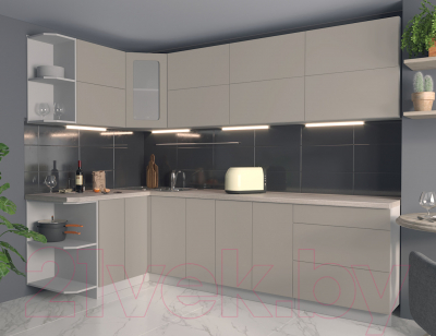 Готовая кухня Интерлиния Мила Матте 1.5x2.7 А левая