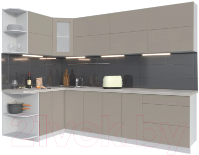 Готовая кухня Интерлиния Мила Матте 1.5x2.8 А левая - фото