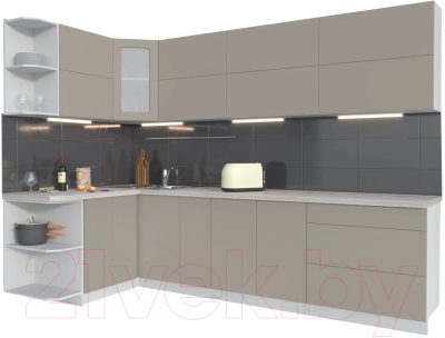 Готовая кухня Интерлиния Мила Матте 1.5x2.9 А левая - фото