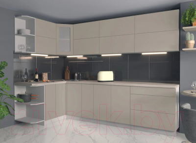 Готовая кухня Интерлиния Мила Матте 1.5x2.9 А левая