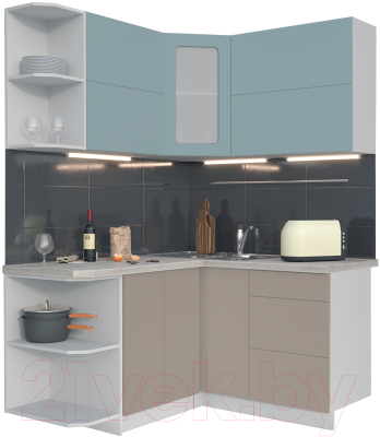 Готовая кухня Интерлиния Мила Матте 1.5x1.4 А левая - фото