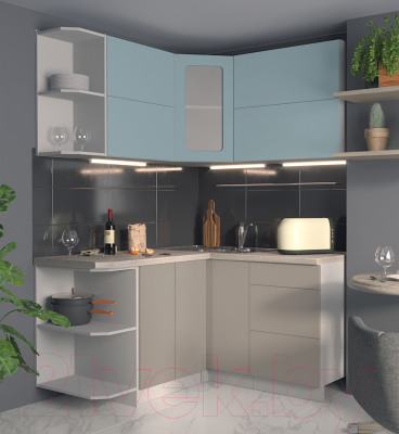 Готовая кухня Интерлиния Мила Матте 1.5x1.4 А левая