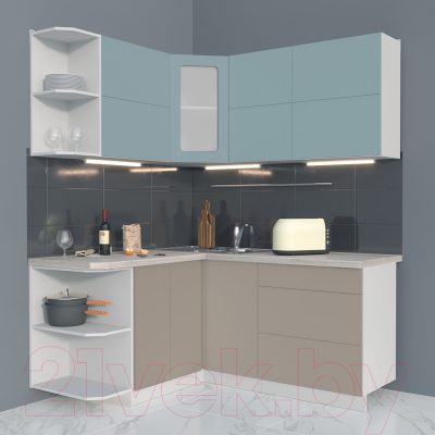 Готовая кухня Интерлиния Мила Матте 1.5x1.7 А левая