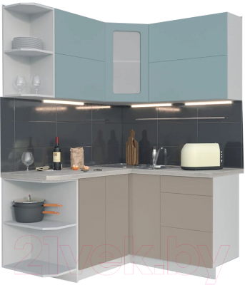 Готовая кухня Интерлиния Мила Матте 1.5x1.8 А левая - фото