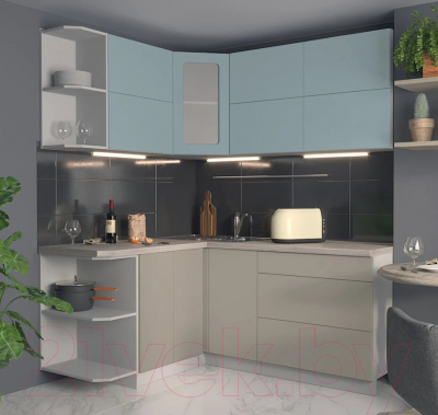 Готовая кухня Интерлиния Мила Матте 1.5x1.8 А левая