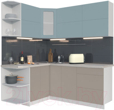 Готовая кухня Интерлиния Мила Матте 1.5x1.9 А левая - фото