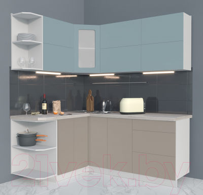 Готовая кухня Интерлиния Мила Матте 1.5x1.9 А левая