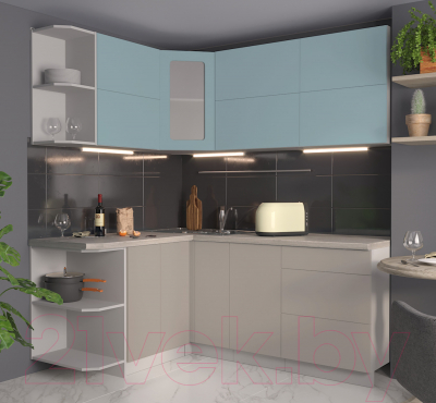 Готовая кухня Интерлиния Мила Матте 1.5x1.9 А левая