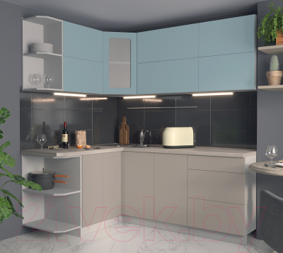 Готовая кухня Интерлиния Мила Матте 1.5x2.0 А левая