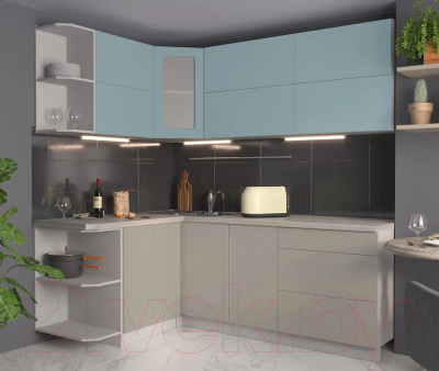 Готовая кухня Интерлиния Мила Матте 1.5x2.1 А левая