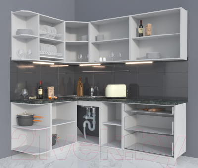 Готовая кухня Интерлиния Мила Матте 1.5x2.2 А левая