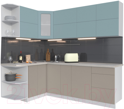 Готовая кухня Интерлиния Мила Матте 1.5x2.3 А левая - фото