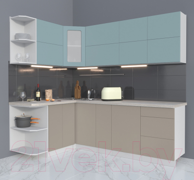 Готовая кухня Интерлиния Мила Матте 1.5x2.3 А левая