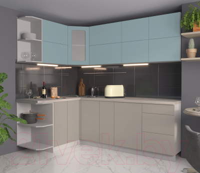 Готовая кухня Интерлиния Мила Матте 1.5x2.3 А левая