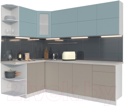 Готовая кухня Интерлиния Мила Матте 1.5x2.4 А левая - фото