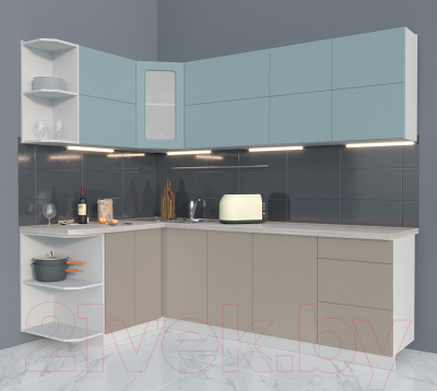 Готовая кухня Интерлиния Мила Матте 1.5x2.4 А левая