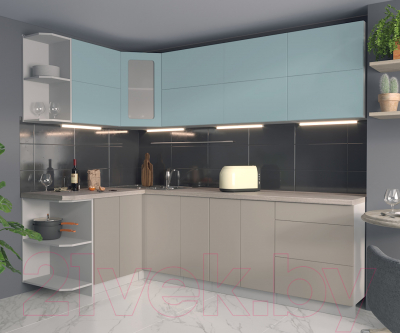 Готовая кухня Интерлиния Мила Матте 1.5x2.5 А левая