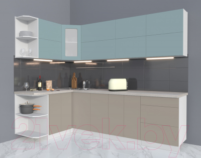 Готовая кухня Интерлиния Мила Матте 1.5x2.6 А левая