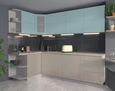 Готовая кухня Интерлиния Мила Матте 1.5x2.6 А левая