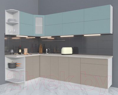 Готовая кухня Интерлиния Мила Матте 1.5x2.7 А левая