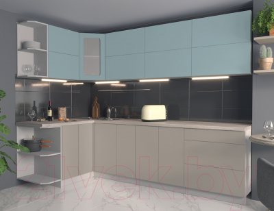 Готовая кухня Интерлиния Мила Матте 1.5x2.7 А левая