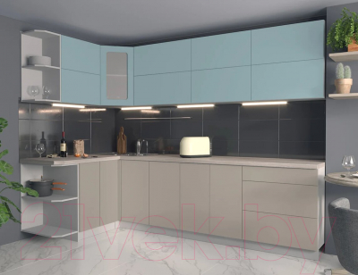 Готовая кухня Интерлиния Мила Матте 1.5x2.8 А левая