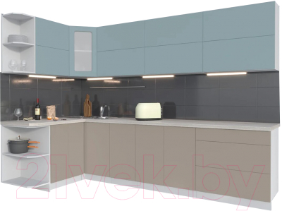 Готовая кухня Интерлиния Мила Матте 1.5x2.9 А левая - фото