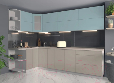 Готовая кухня Интерлиния Мила Матте 1.5x2.9 А левая