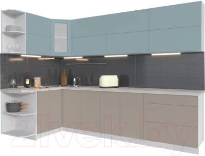 Готовая кухня Интерлиния Мила Матте 1.5x3.0 А левая - фото