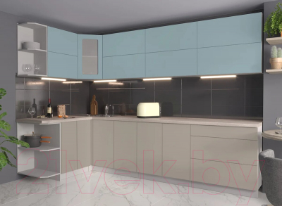 Готовая кухня Интерлиния Мила Матте 1.5x3.0 А левая