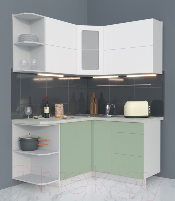 Готовая кухня Интерлиния Мила Матте 1.5x1.4 А левая