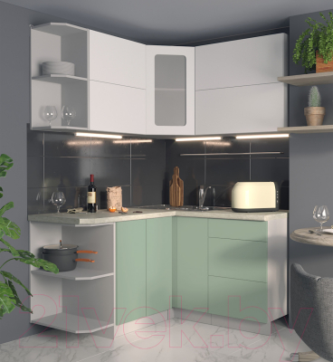 Готовая кухня Интерлиния Мила Матте 1.5x1.4 А левая