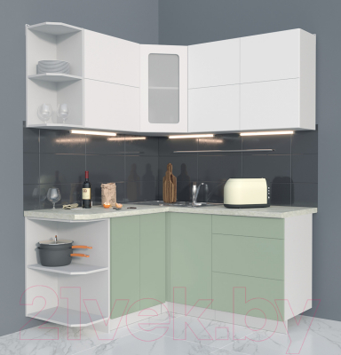 Готовая кухня Интерлиния Мила Матте 1.5x1.6 А левая