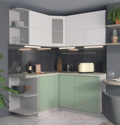 Готовая кухня Интерлиния Мила Матте 1.5x1.6 А левая