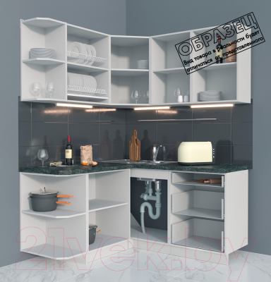 Готовая кухня Интерлиния Мила Матте 1.5x1.6 А левая