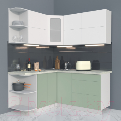 Готовая кухня Интерлиния Мила Матте 1.5x1.7 А левая