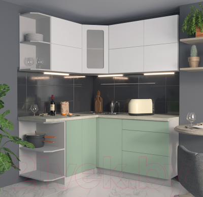 Готовая кухня Интерлиния Мила Матте 1.5x1.7 А левая