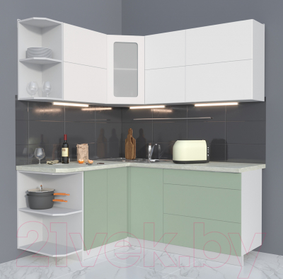 Готовая кухня Интерлиния Мила Матте 1.5x1.8 А левая