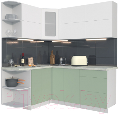 Готовая кухня Интерлиния Мила Матте 1.5x1.9 А левая - фото