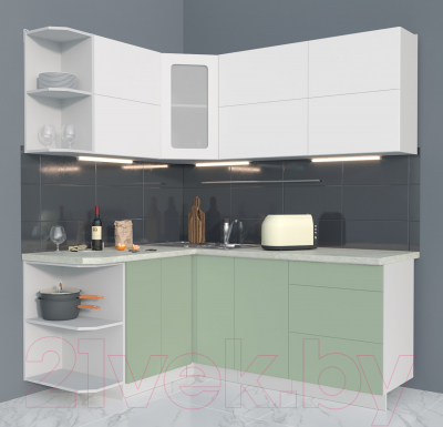 Готовая кухня Интерлиния Мила Матте 1.5x1.9 А левая