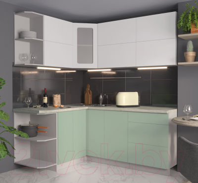 Готовая кухня Интерлиния Мила Матте 1.5x1.9 А левая