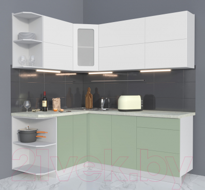 Готовая кухня Интерлиния Мила Матте 1.5x2.0 А левая
