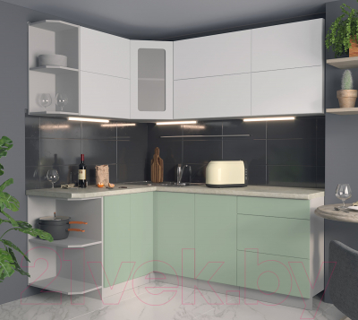 Готовая кухня Интерлиния Мила Матте 1.5x2.0 А левая