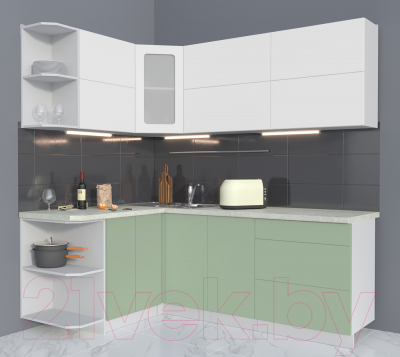 Готовая кухня Интерлиния Мила Матте 1.5x2.1 А левая