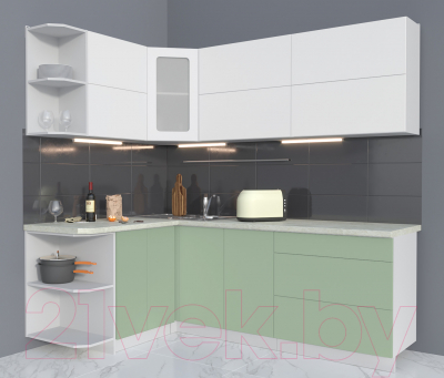 Готовая кухня Интерлиния Мила Матте 1.5x2.2 А левая