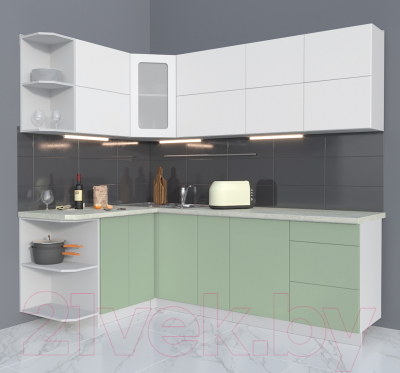 Готовая кухня Интерлиния Мила Матте 1.5x2.3 А левая