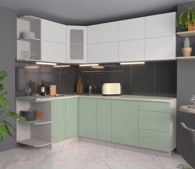Готовая кухня Интерлиния Мила Матте 1.5x2.3 А левая